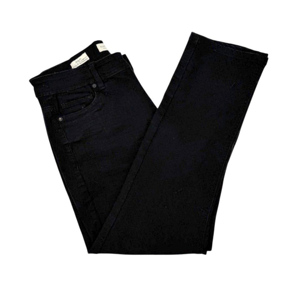 Scott James Mens 34x30 Slim Fit Black Denim‎ Jeans Casual Minimalist Academia